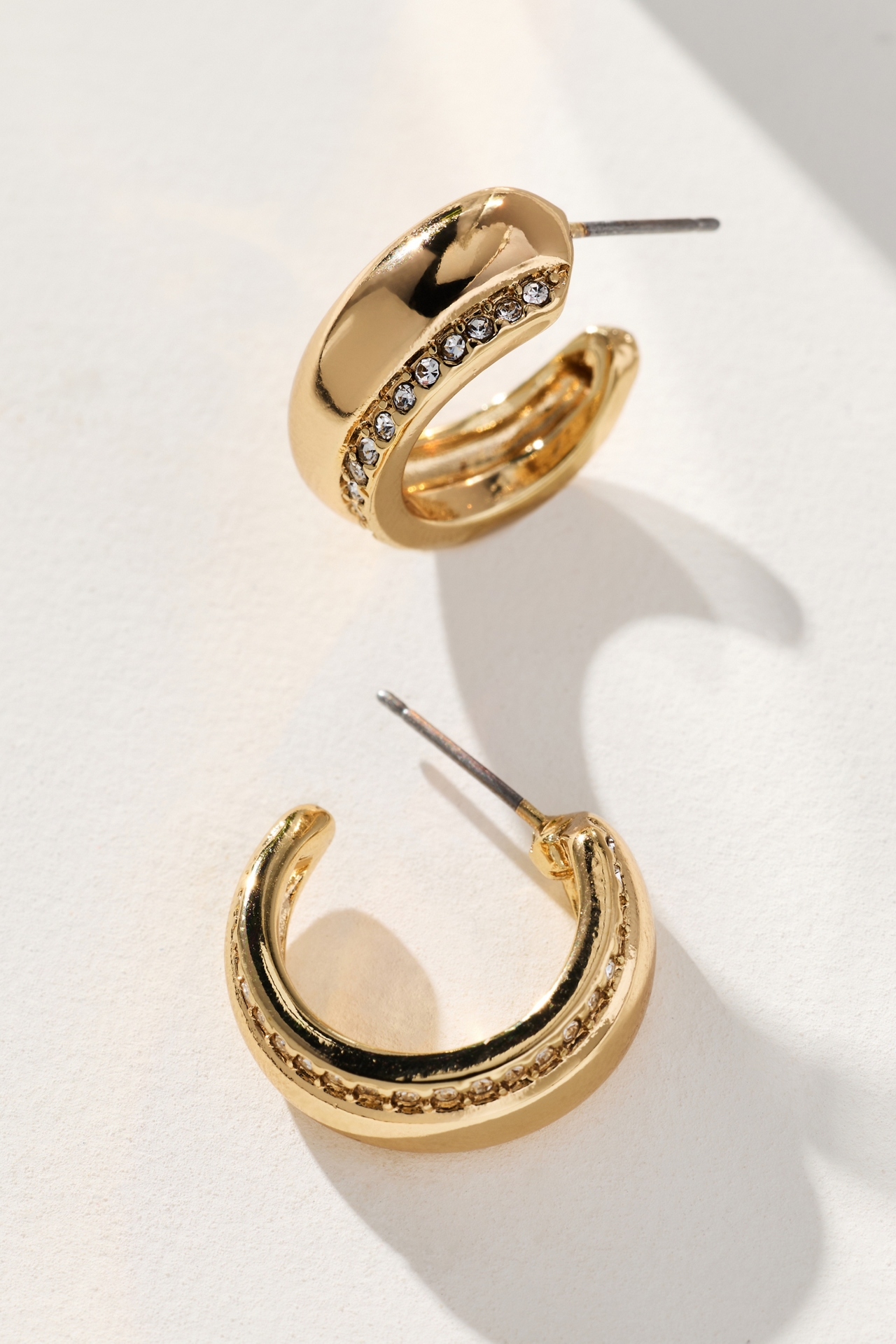 Pavé Detail Hoop Earrings