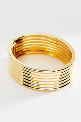 By Anthropologie Textured Bangle Bracelet In Gold