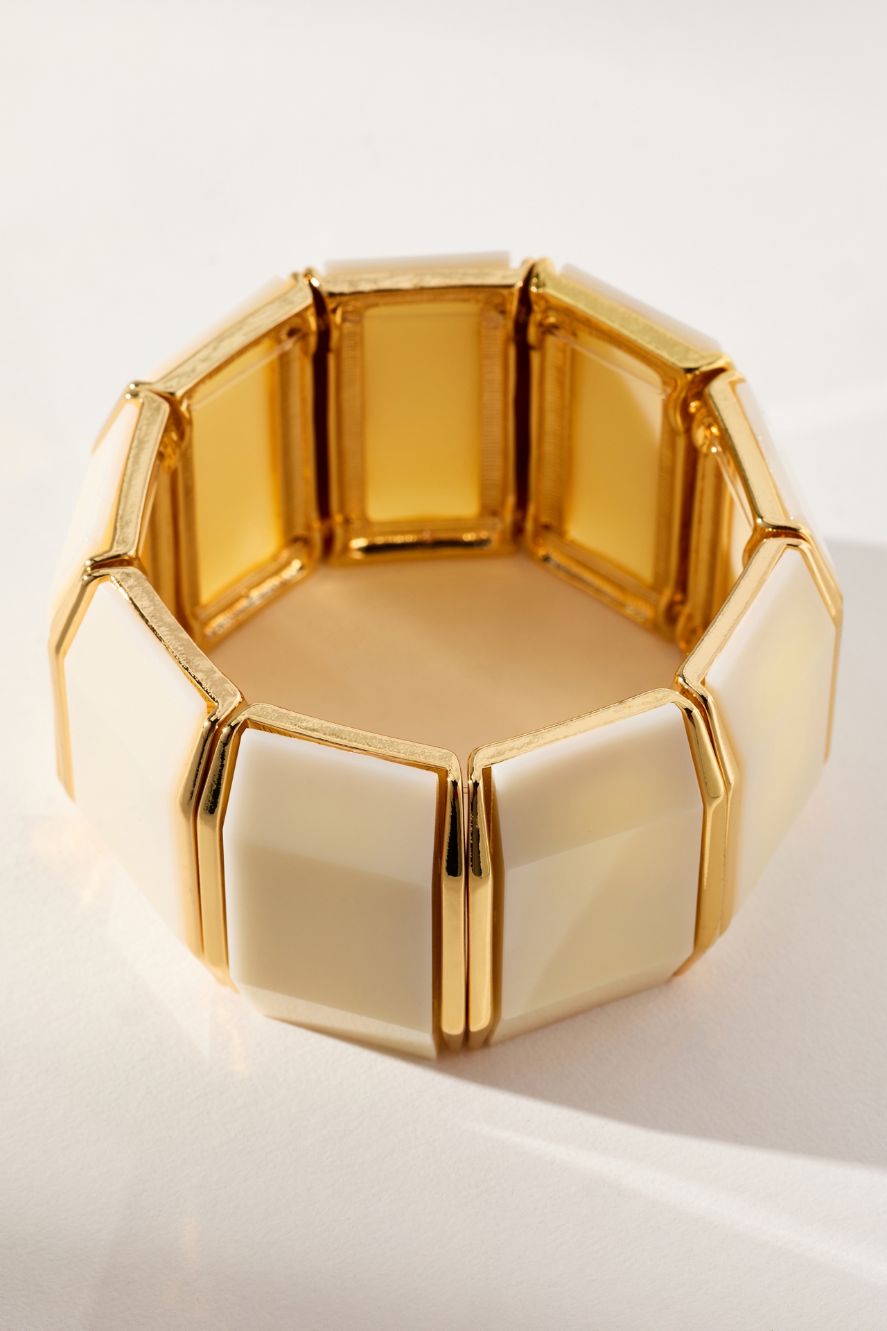 Chunky Panel Stretch Cuff Bracelet