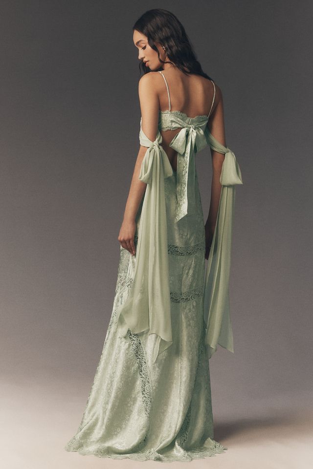 Exclusive: For Love & Lemons Rita Silk Maxi Gown | Anthropologie
