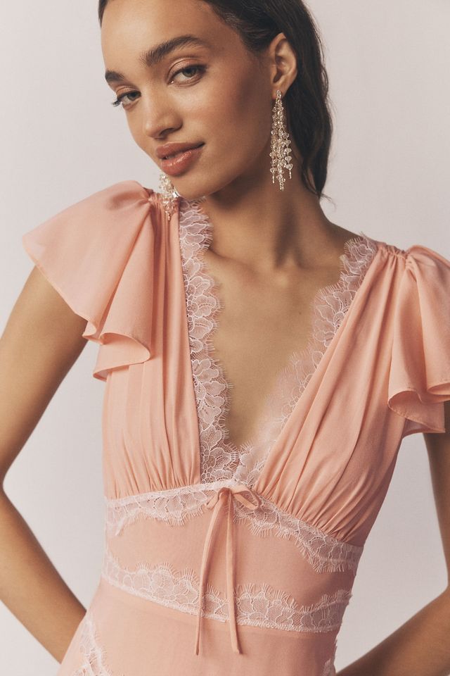 Exclusive: For Love & Lemons Adriana Silk Blend Maxi Gown | Anthropologie