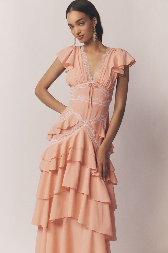 Exclusive: For Love & Lemons Adriana Silk Blend Maxi Gown #3