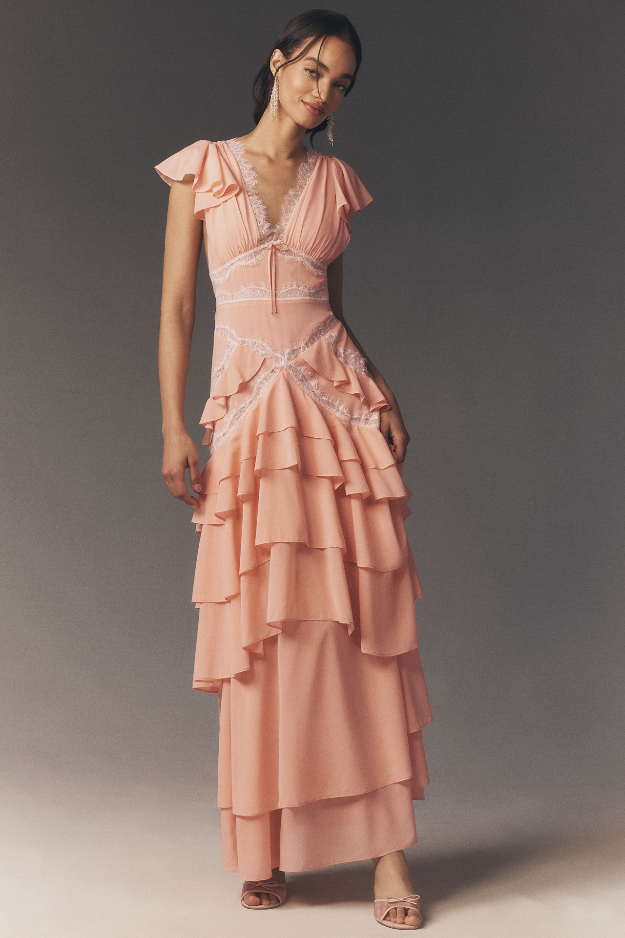 Exclusive: For Love & Lemons Adriana Silk Blend Maxi Gown