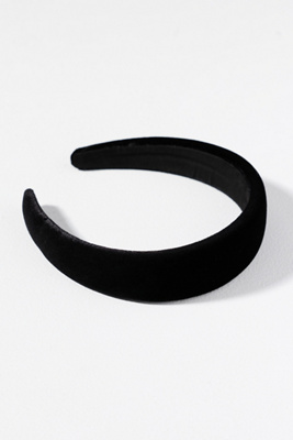 By Anthropologie Puffy Velvet Headband In Black