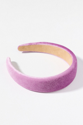 By Anthropologie Puffy Velvet Headband In Purple