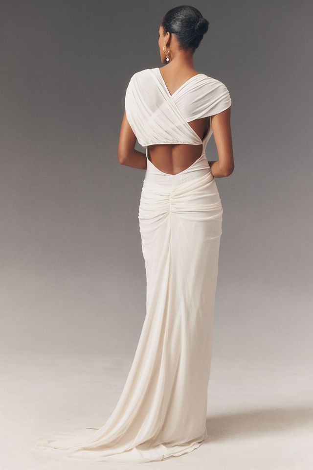 BEC + BRIDGE Draped V-Neck Gown