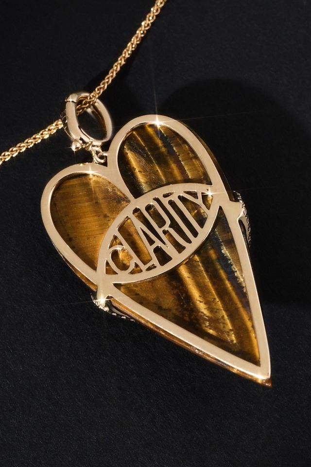 Eden Presley Stone Heart Pendant Charm #1