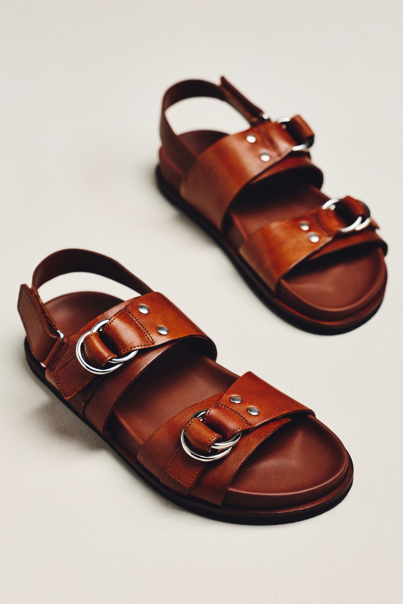 Grenson Davina Double-Strap Buckle Sandals