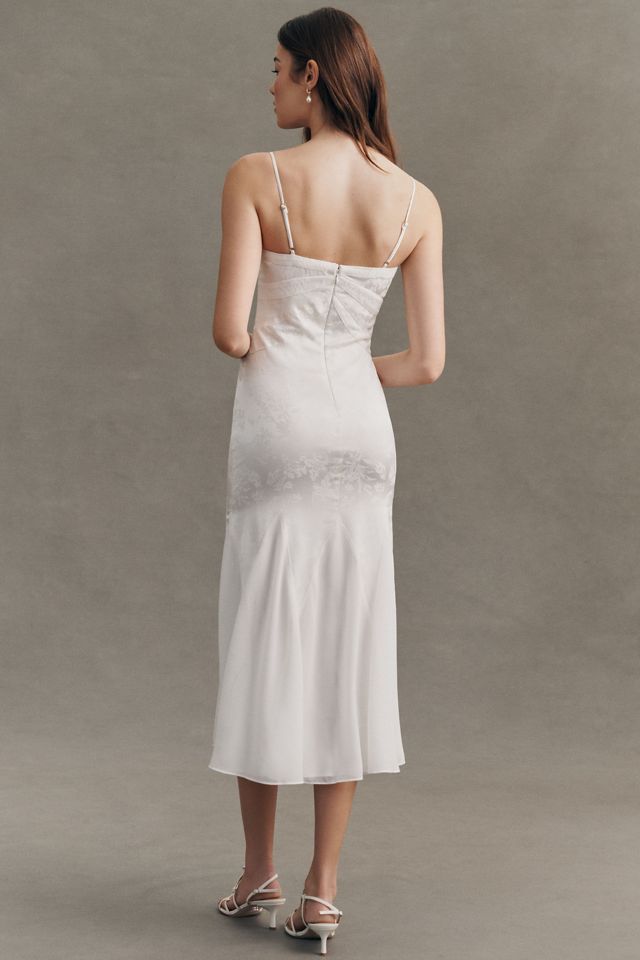 BHLDN Mixed Jacquard Maxi Slip Dress
