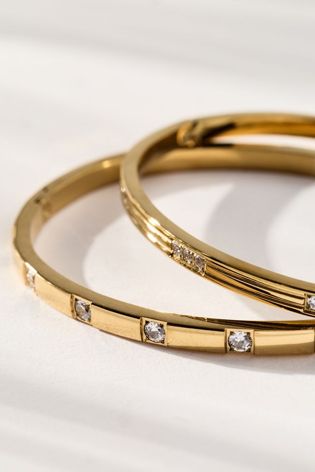 Metal Stacking Bracelets, Set of 2 #1