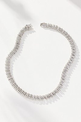 By Anthropologie Linked Bead Short Necklace In Silver