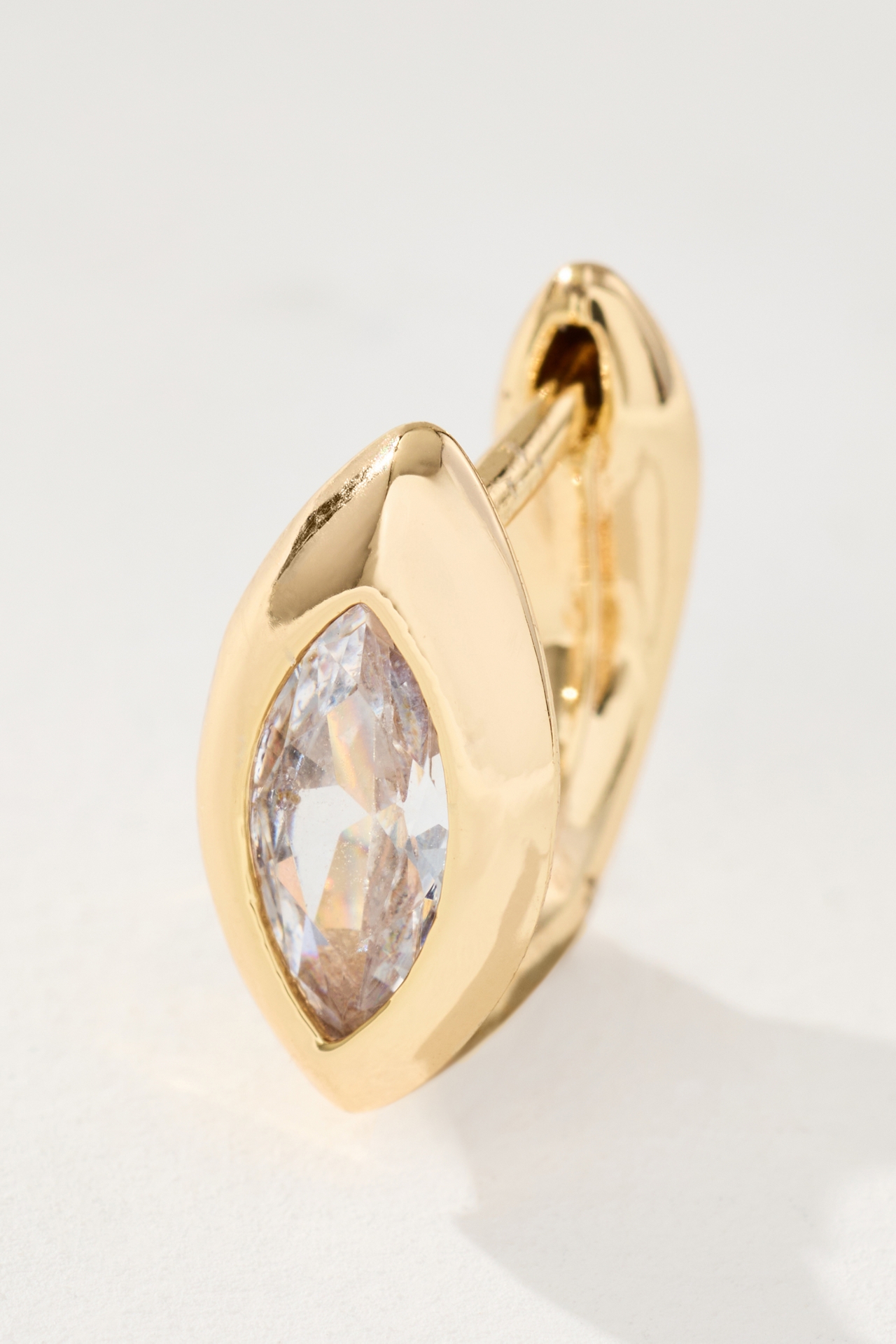 Bezel Huggie Earrings