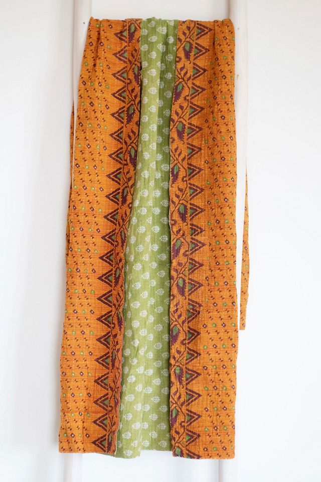 Roan Iris One-of-a-kind Kantha Quilted Throw Blanket No. 07397 #1