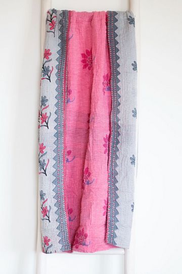 Mira Cotton Sherpa Floral Printed Throw Blanket