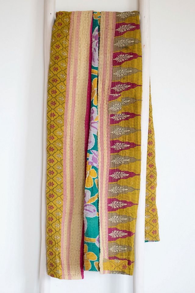 Roan Iris One-of-a-kind Kantha Quilted Throw Blanket No. 07416 #1