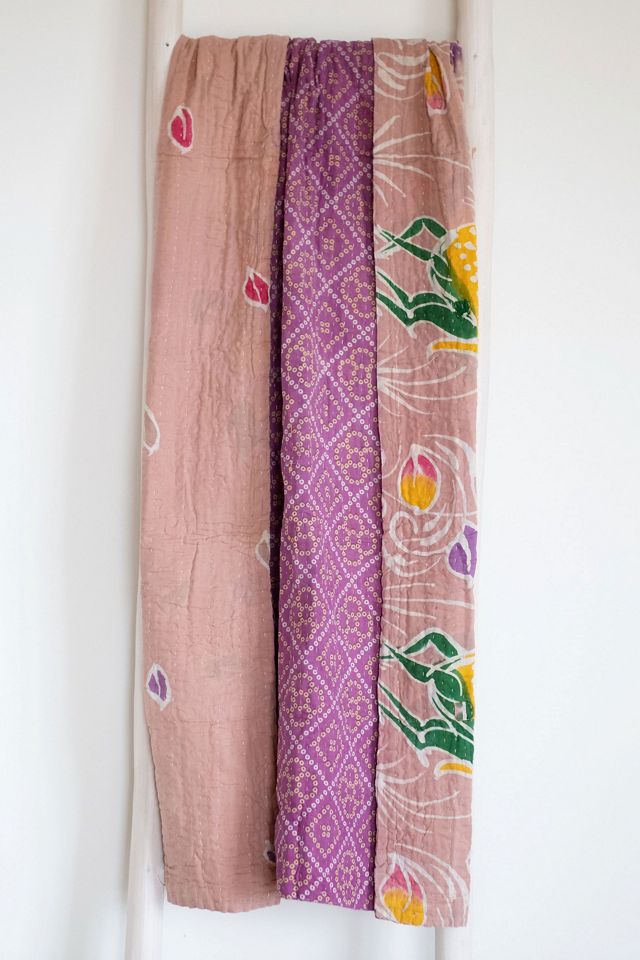 Roan Iris One-of-a-kind Kantha Quilted Throw Blanket No. 07421 #1
