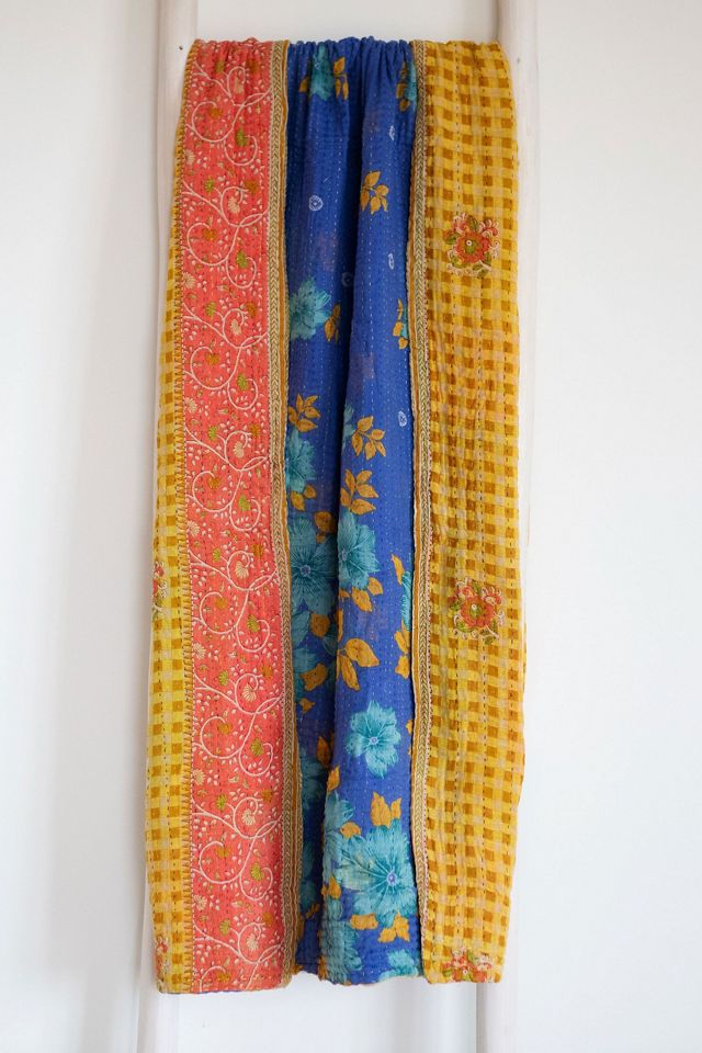 Roan Iris One-of-a-kind Kantha Quilted Throw Blanket No. 07427 #1