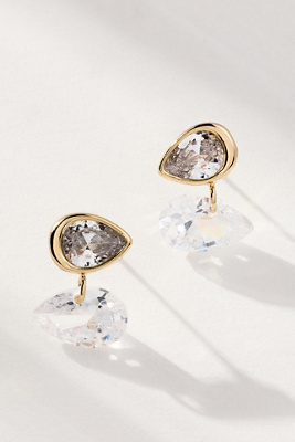 By Anthropologie Bezel Teardrop Earrings In Gold