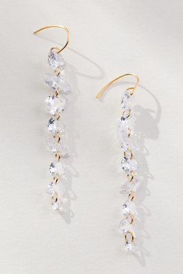 By Anthropologie Drippy Crystal Chandelier Earrings In Transparent
