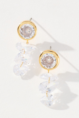 By Anthropologie Chunky Crystal Teardrop Earrings In Gold