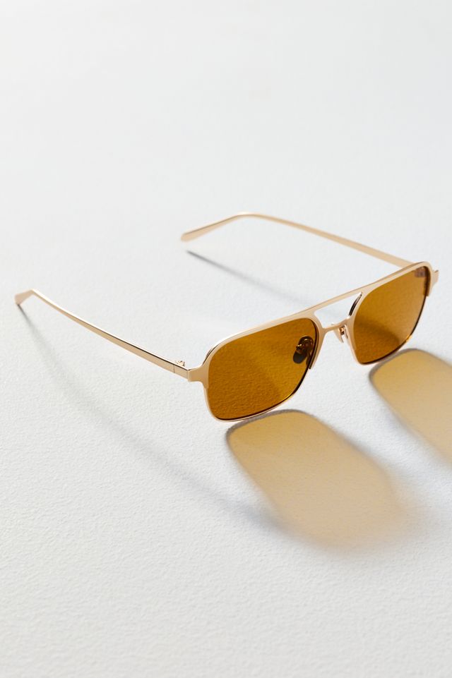 INDY Jimmy Caramel Metal Aviator Sunglasses #1