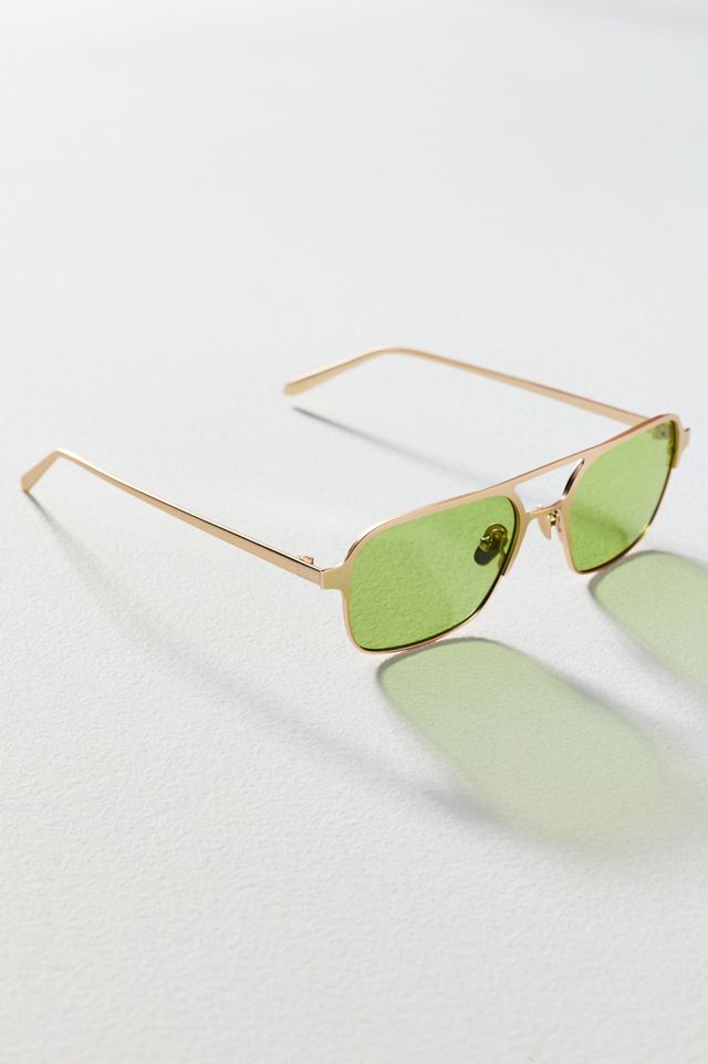 INDY Jimmy Caramel Metal Aviator Sunglasses #1