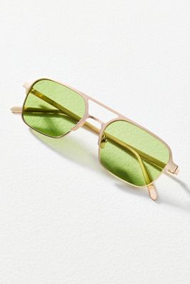 INDY Jimmy Caramel Metal Aviator Sunglasses