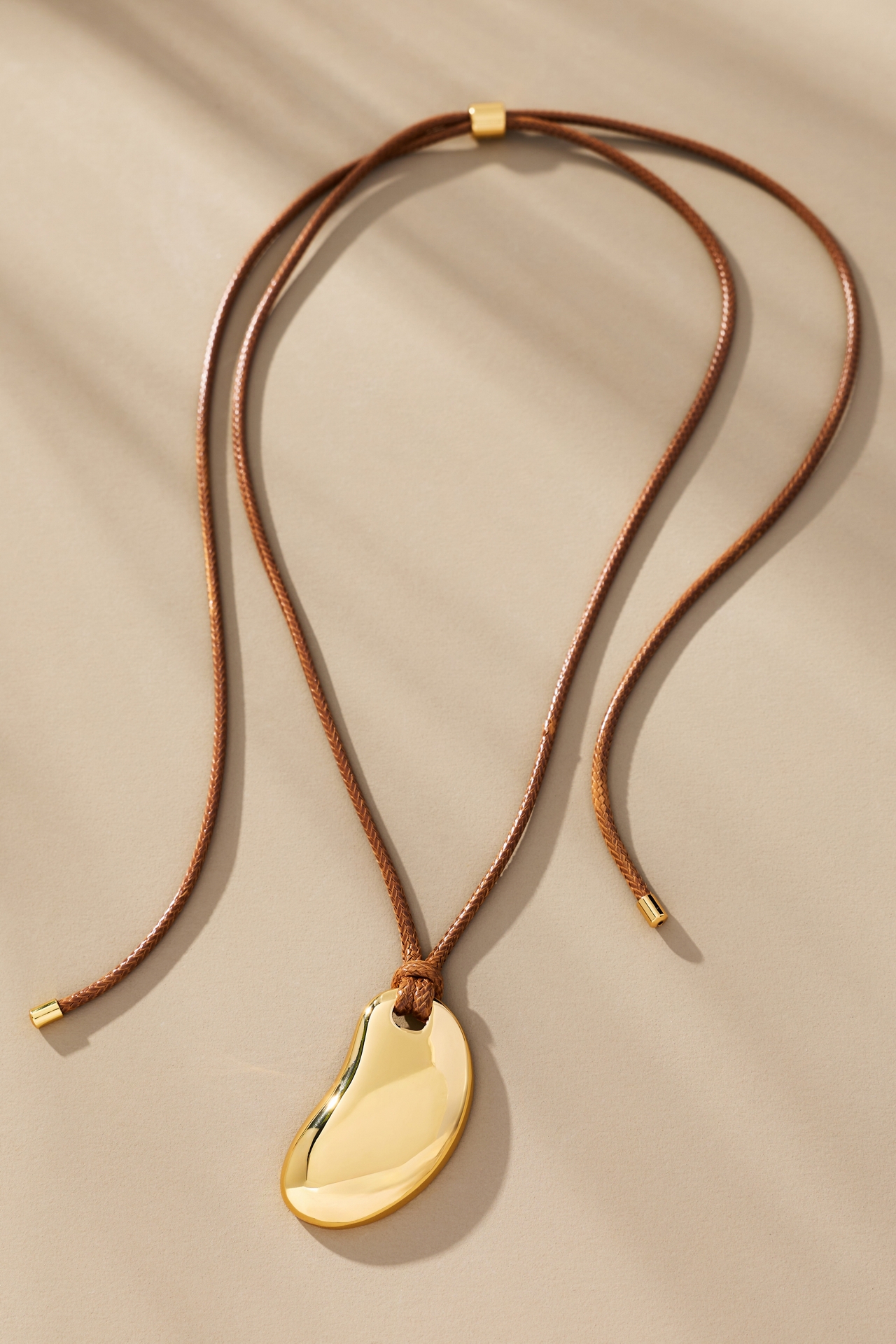 Bean Pendant Cord Necklace