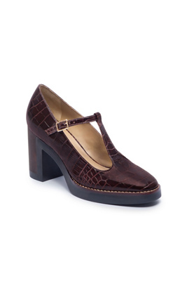 Bernardo Noto T-strap Mary Jane Heels In Brown