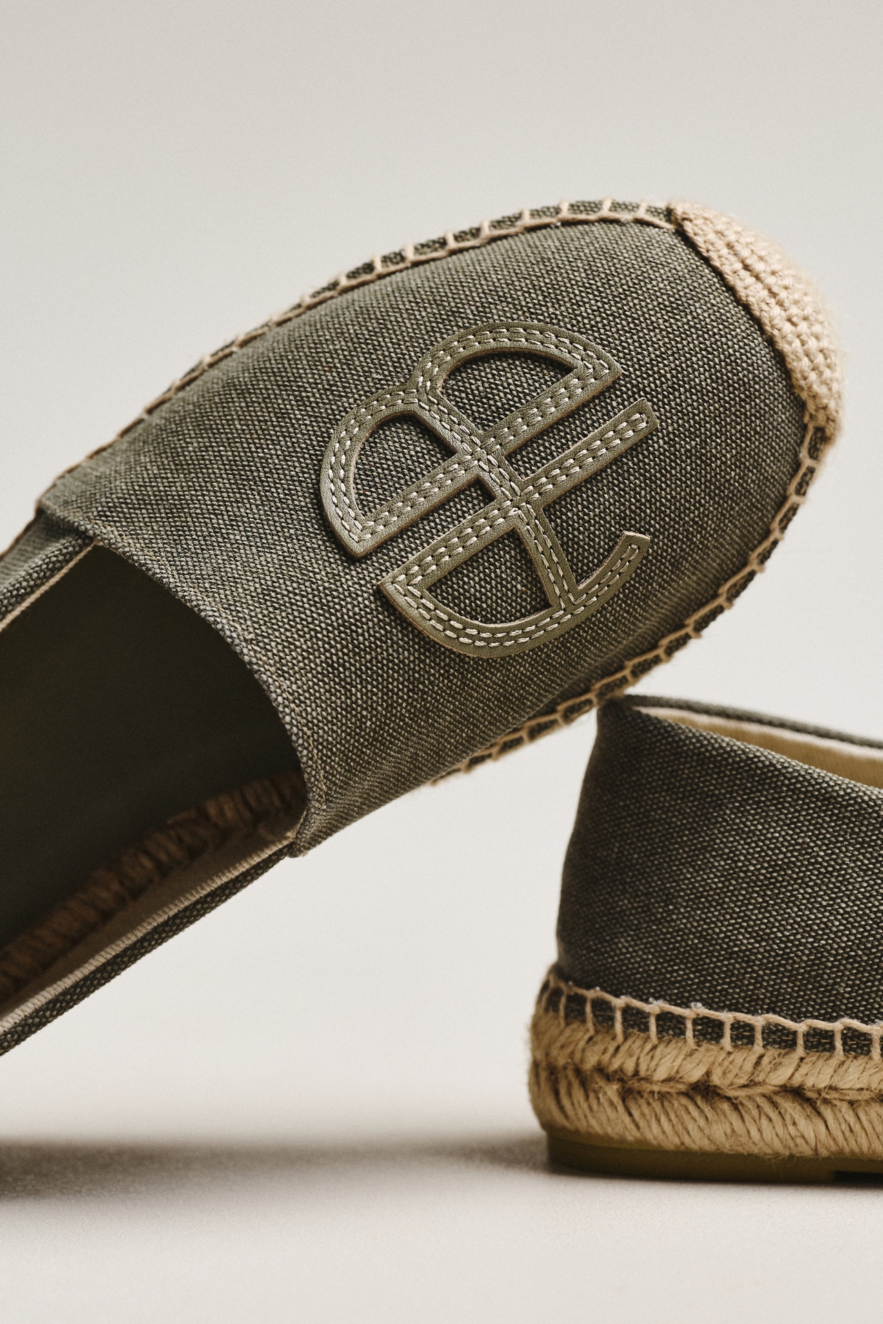 Anine Bing Paloma Embossed Logo Espadrilles