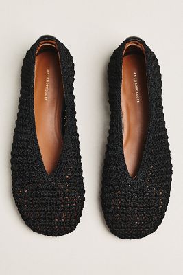 By Anthropologie Woven Crochet Ballet Flats
