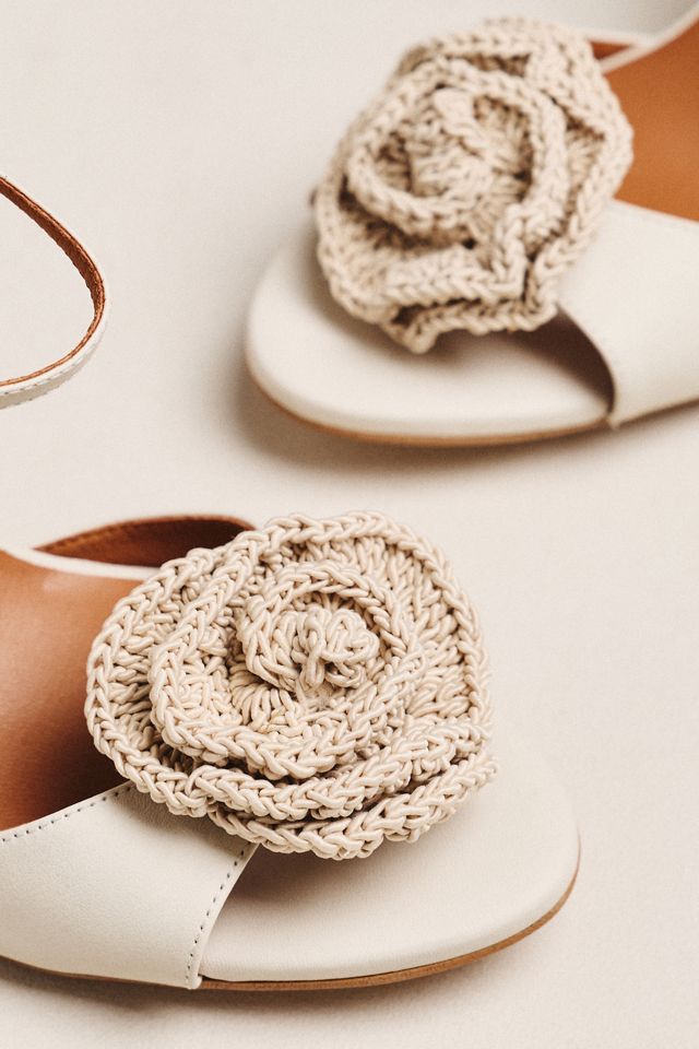 Maeve Crochet Flower Open-Toe Heels #2
