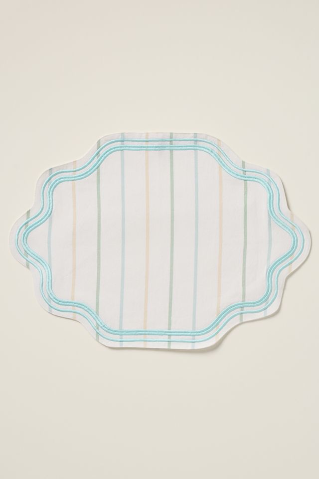 Madeline Embroidered Striped Placemat #2