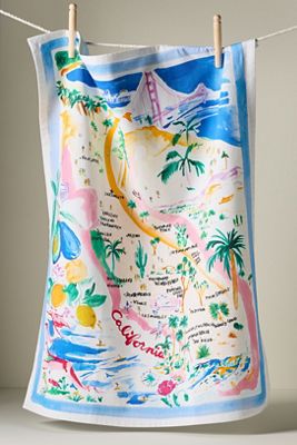 Coastal Summer California Dish Towel