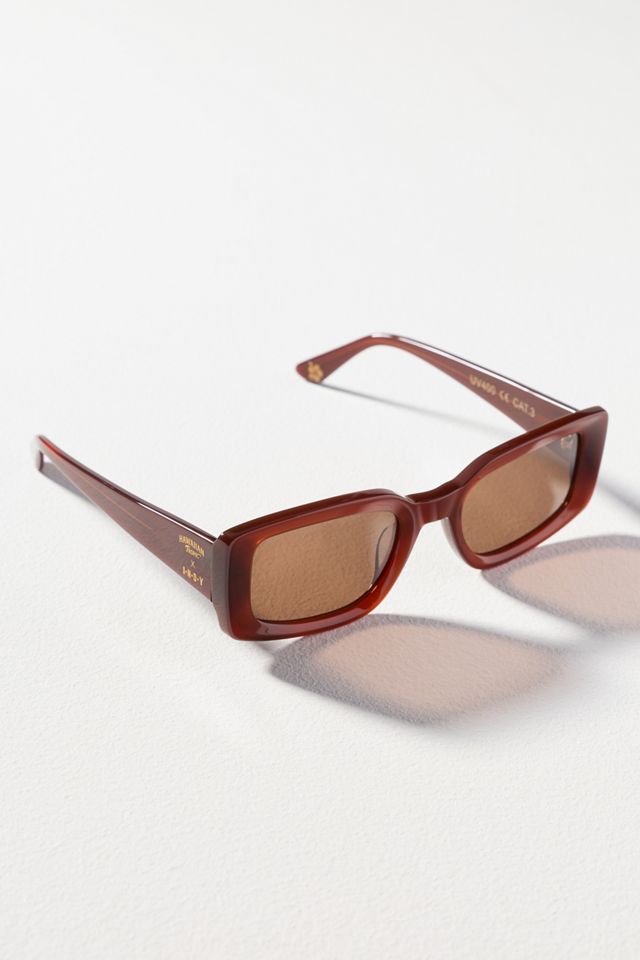 INDY Wide Temple Rectangle Sunglasses #1