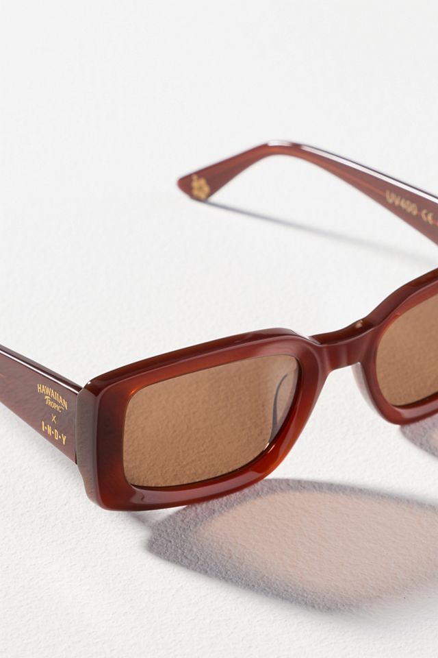 INDY Wide Temple Rectangle Sunglasses #2