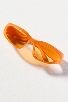 Indy Shield Wraparound Sunglasses In Orange