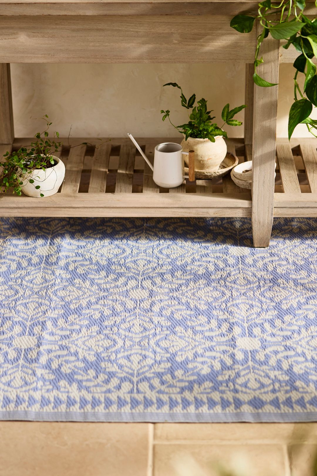 Jacquard Outdoor Rug - Blue, One Size