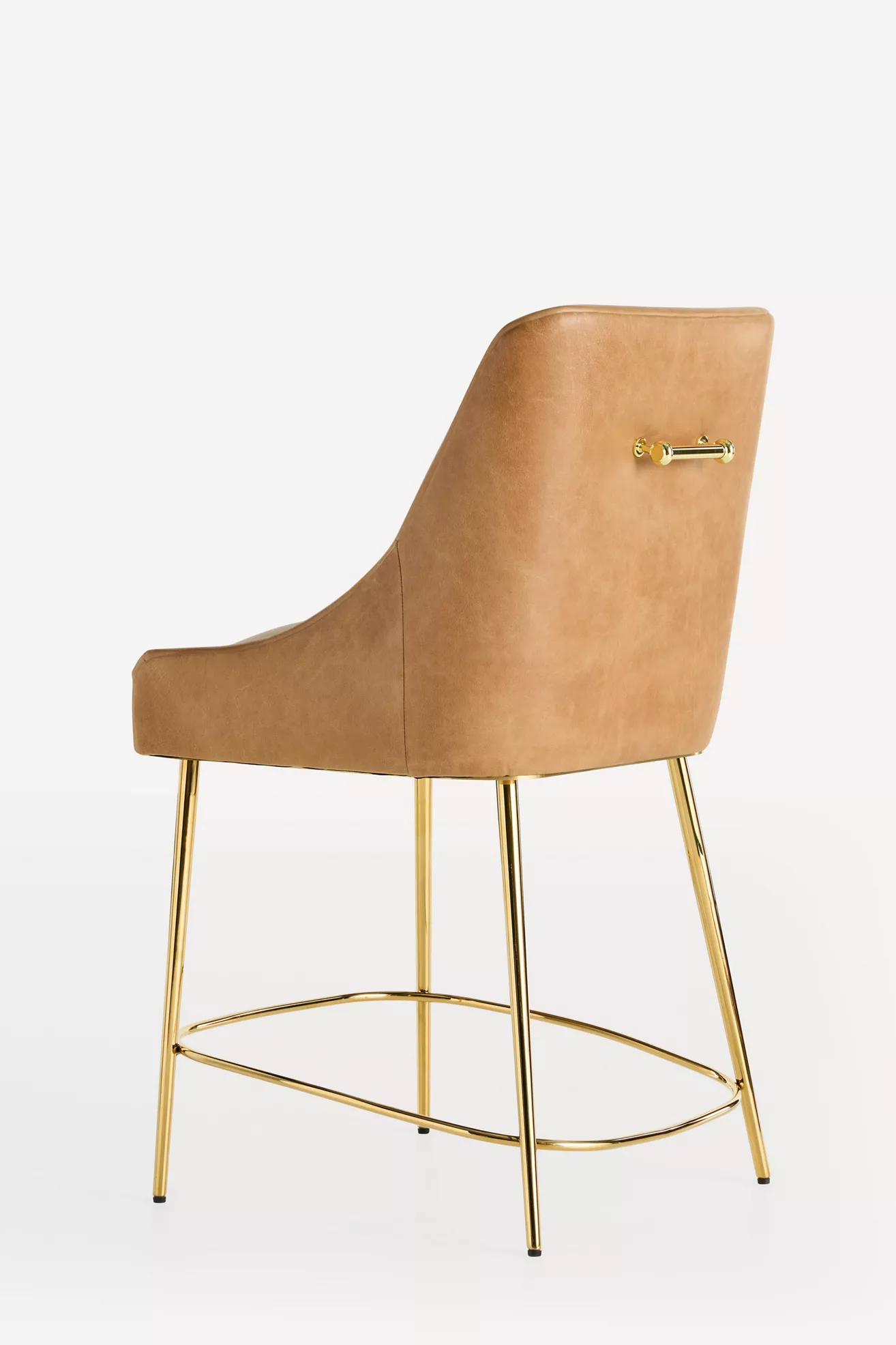 Back view of Elowen counter stool showing back detail and footrest