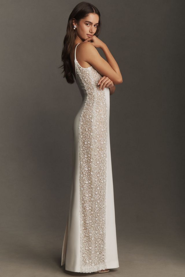 ILA Violet Sequin Silk Slip Wedding Gown | Anthropologie