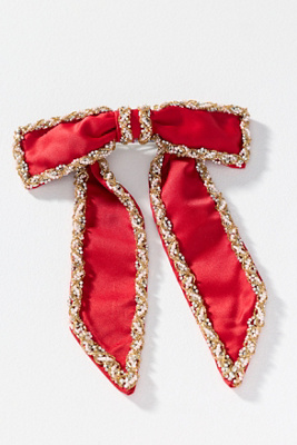 Namjosh Crystal Hair Bow In Red