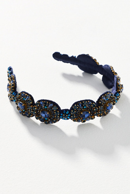 Namjosh Crystal Headband In Blue