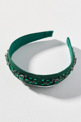 Namjosh Rhinestone Headband In Green