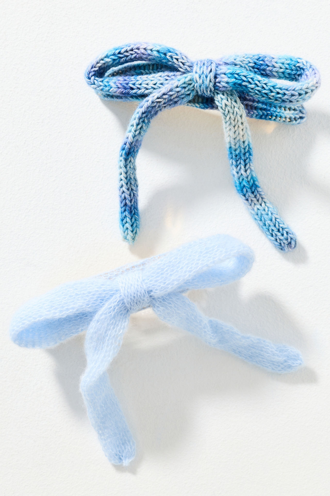 Knit Bow Barrettes, Set of 2