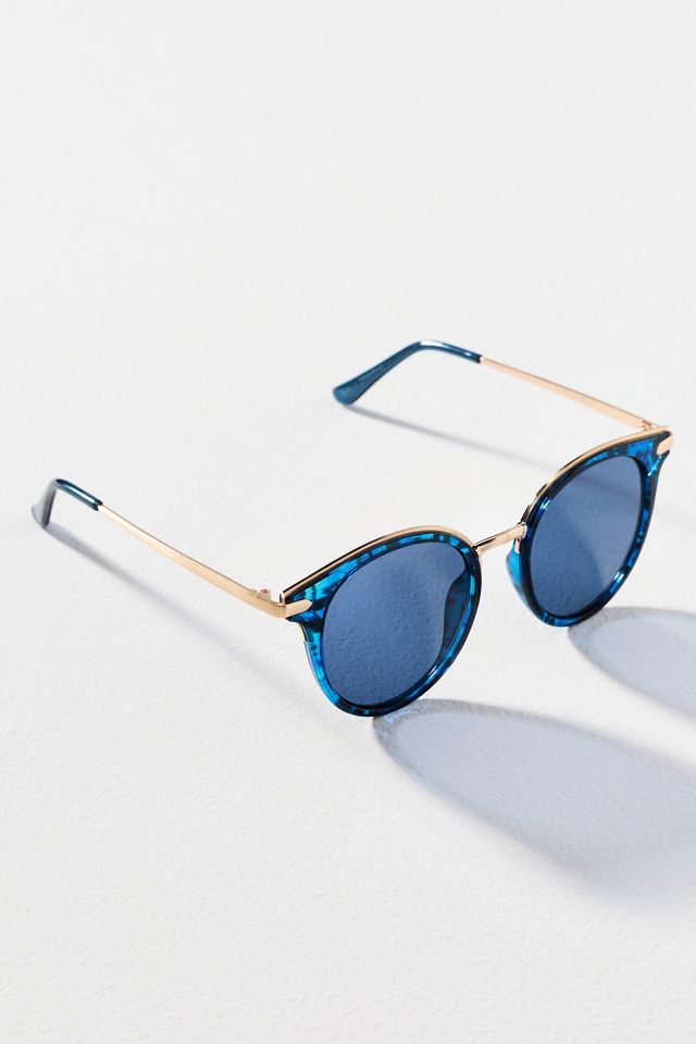 Anthropologie Eyeking Small Circle Sunglasses - NWT - Black Ombré Eyeking Slim Tiny Oval Sunglasses | Anthropologie main image 3