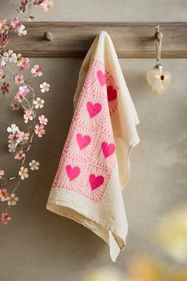 Hearts Cotton Dish Towel
