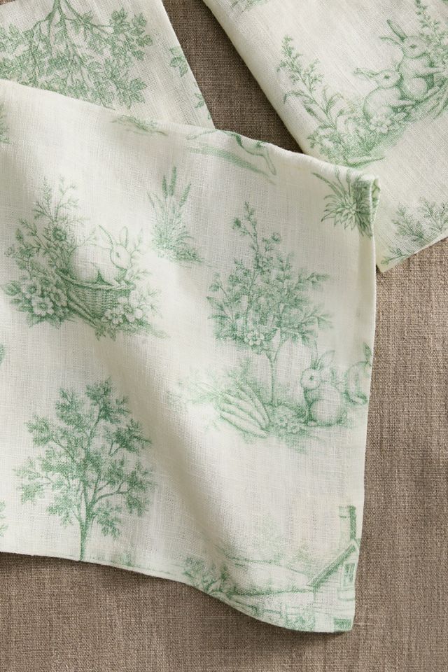 Bunny Toile Linen Napkins, Set of 2 #2
