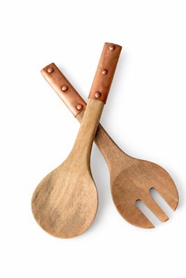 Coppermill Kitchen Vintage Inspired Wood Serving Utensils With Copper