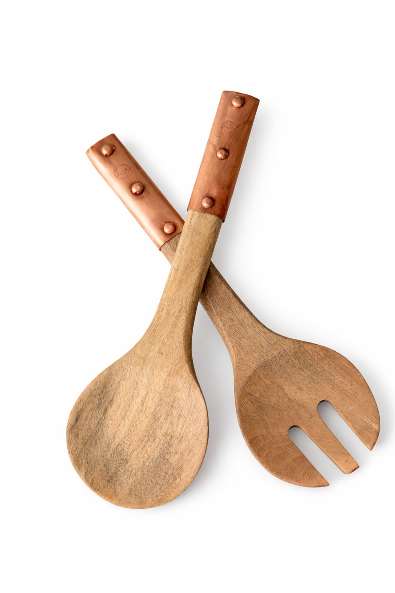 Coppermill Kitchen Vintage Inspired Wood Serving Utensils With Copper
