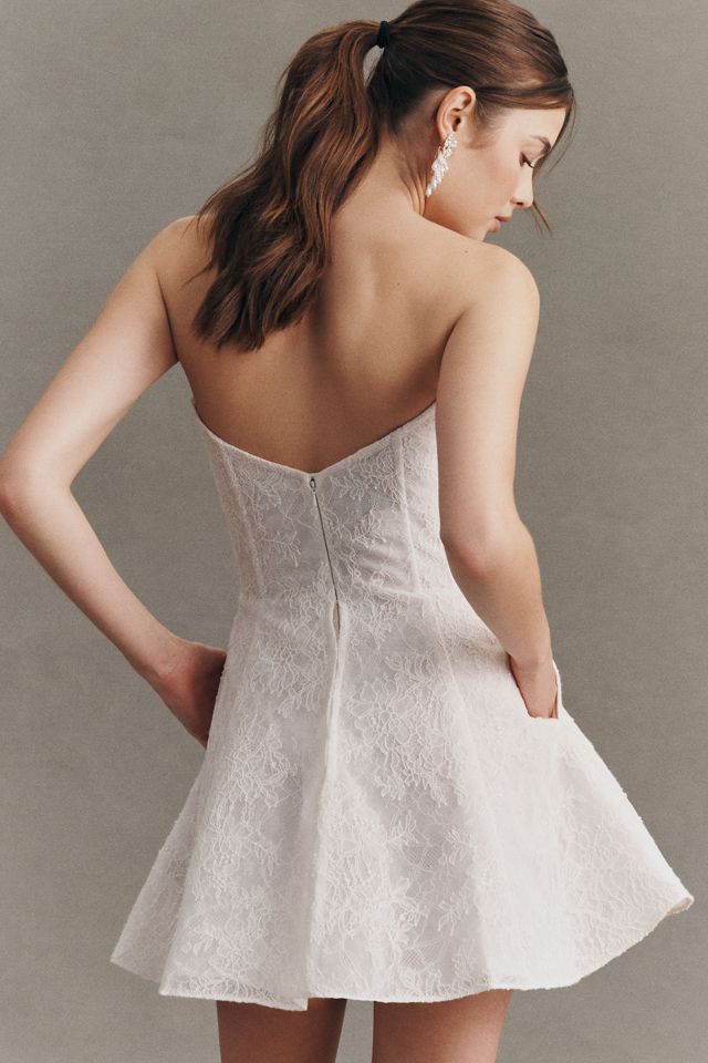 white christmas dresses White Lace Up Corset Mini Dress – ADONIS BOUTIQUE main image 0